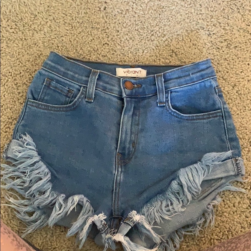 Light denim shorts